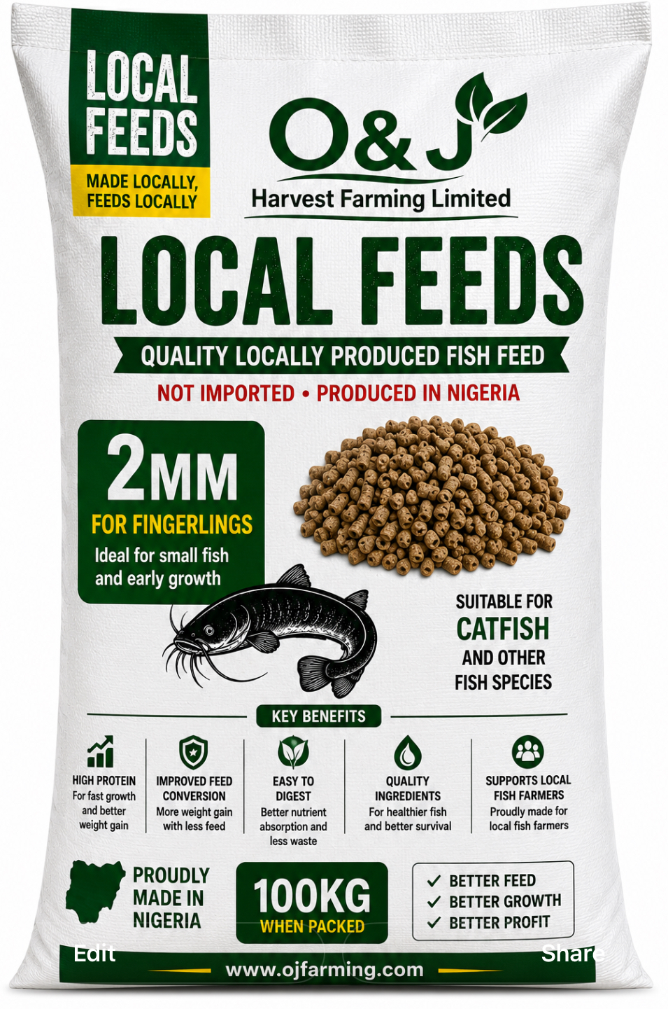2mm Local Catfish Feed (Fingerlings) — O&J Harvest Nigeria